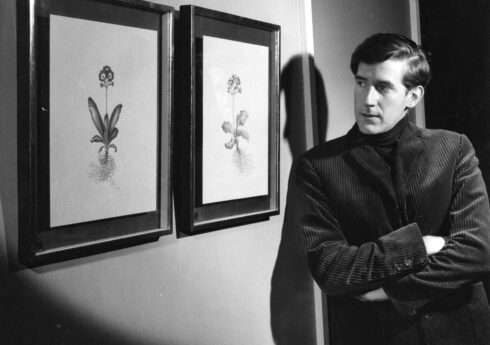 Rory McEwen with paintings of auriculas
Estate of Rory McEwen